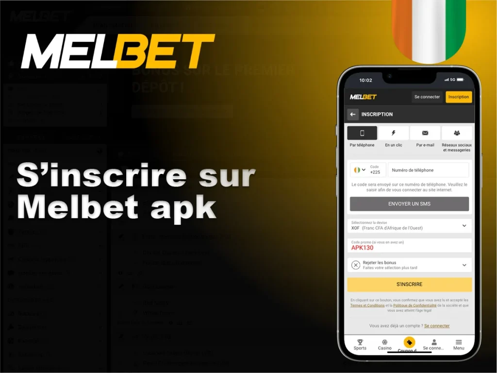 S'inscrire sur Melbet apk
